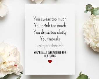 Funny Birthday Card For Best Friend, Funny Birthday Card For Her, Birthday Gift For Women, Birthday Card For BFF, Happy Birthday Bestie