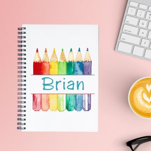 Personalized Back To School Notebook, Start of School Gift, Kids Pencil Notebook, Welcome Back to School Notebook, School Gift for Kids