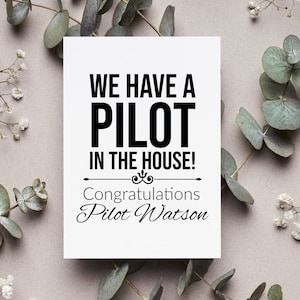 Personalized Pilot Graduation Card, Pilot Card, Flight School Card, Graduation Card For Pilot, Son Graduation Gift, Pilot Gift