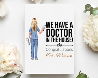 Personalized Doctor Graduation Card, Medical School Graduation 2024 Card, Graduation Gift For Daughter, We Have A Doctor In The House Card