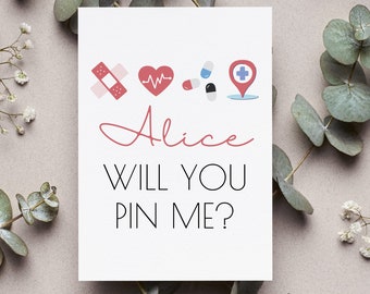 Personalized Pinning Ceremony Card, Will You Pin Me Gift, Nursing Student Greeting Card, Nurse Graduation Rn Folded Card