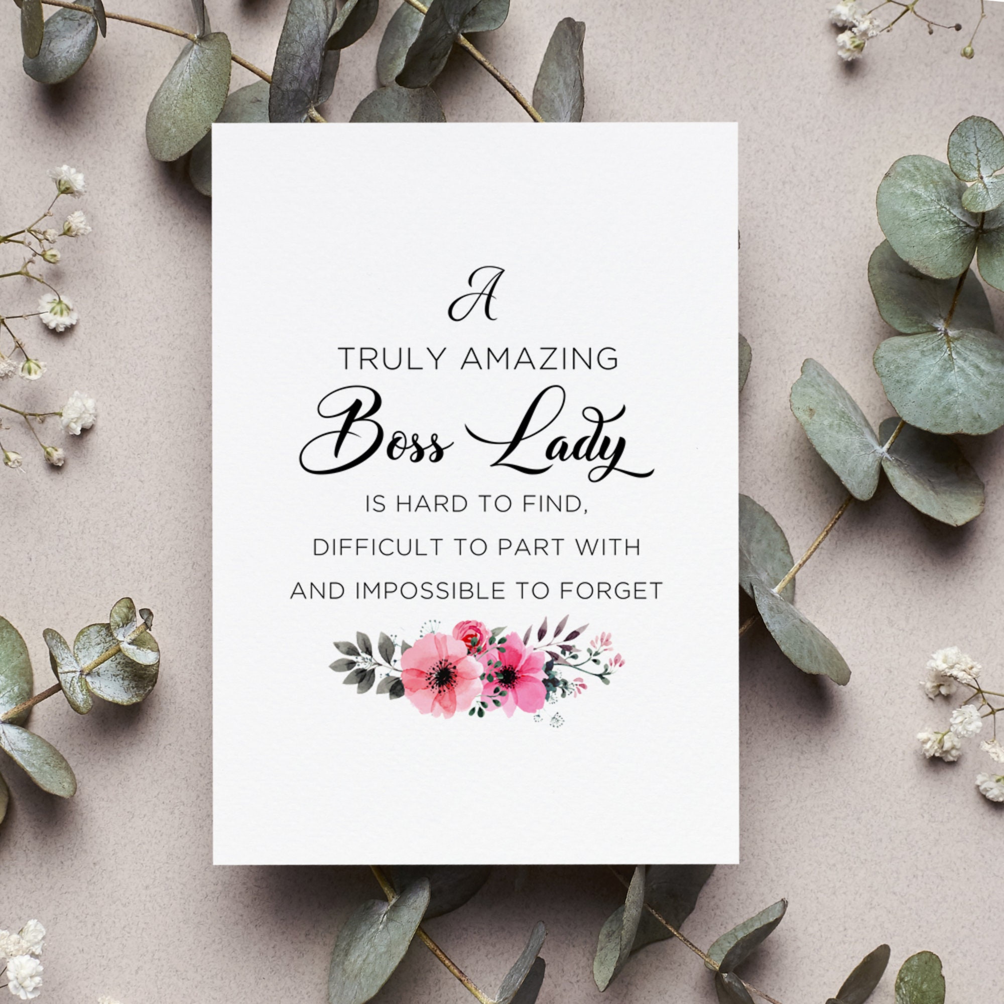 Boss Thank You Card, Farewell Gift for Boss, Boss Lady Leaving Card ...
