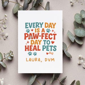 Personalized Veterinarian Appreciation Card, Thank You Vet Gift, Veterinary Nurse Greeting Card, Animal Doctor Folded Card