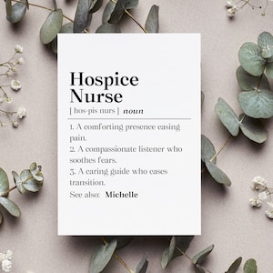 Personalized Hospice Nurse Card, Custom Hospice Nursing Gift, Hospice Nurse Graduation Greeting Card, Nurse Week 2024 Folded Card