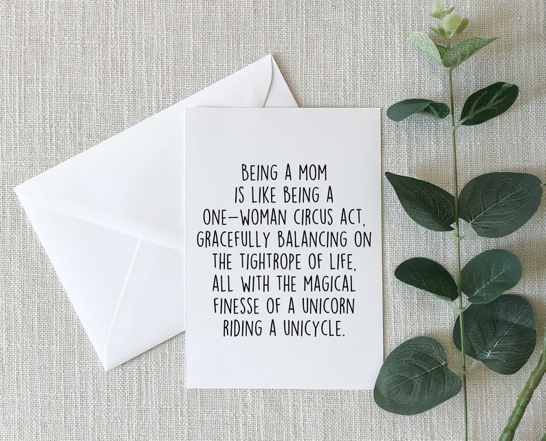 Being A Mom Card, Mom Appreciation Gift, Funny Mother's Day Greeting Card, Mom Birthday Folded Card, Being A Mom Gift image 3