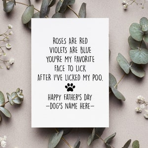 Personalized Dog Dad Fathers Day Card, From Dog To Dad Card, Funny Father's Day Card From Dog, Pet Father Gift Idea, Dog Dad Card