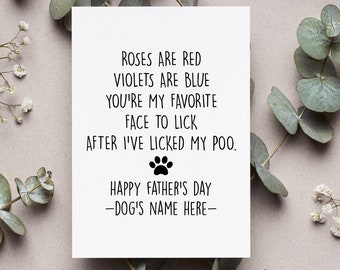 Personalized Dog Dad Fathers Day Card, From Dog To Dad Card, Funny Father's Day Card From Dog, Pet Father Gift Idea, Dog Dad Card