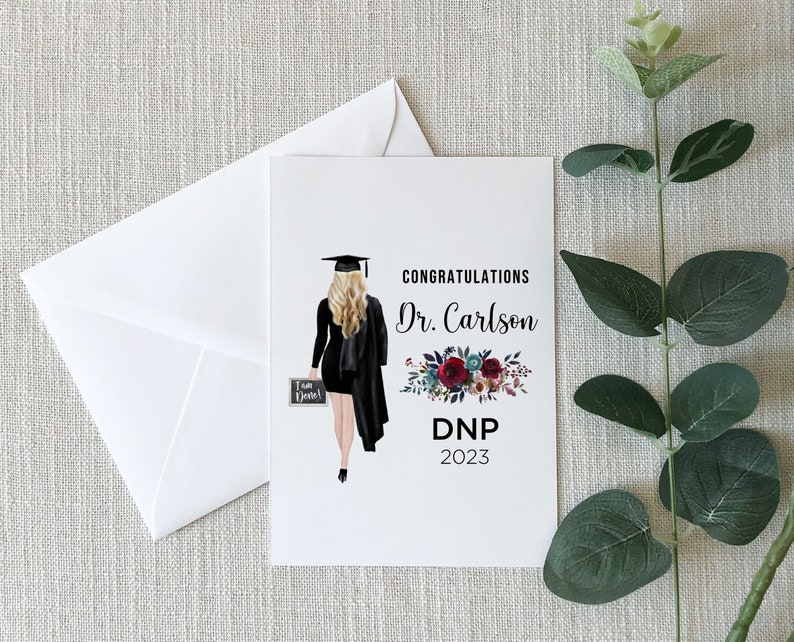 Personalized Doctor Of Nursing Practice Graduation For Her Card, Custom Doctor Of Nursing Graduate Congratulations For Women Gift image 6