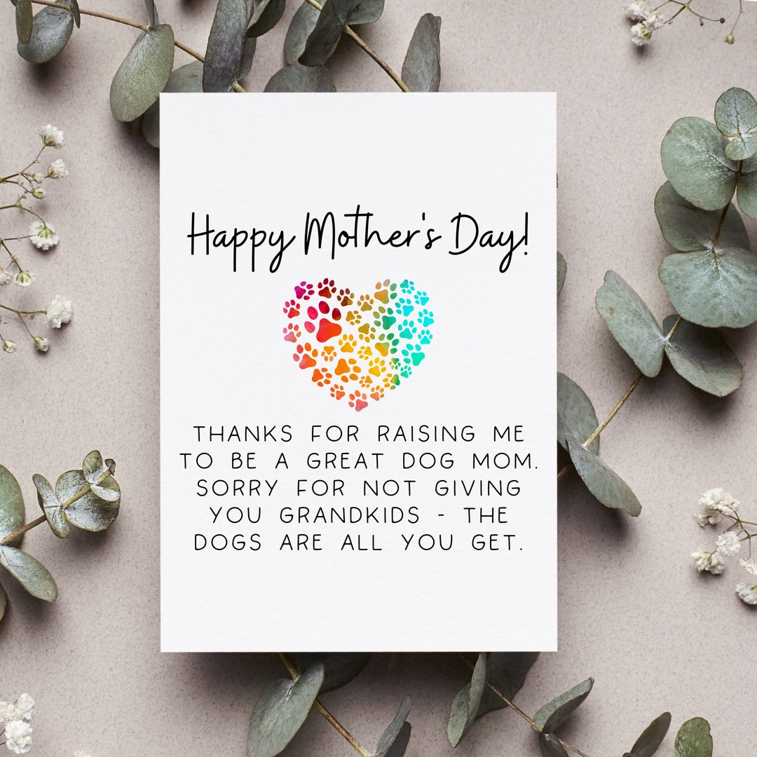 Dog Grandma Card, Funny Mom Mother's Day Gift, Happy Mothers Day ...