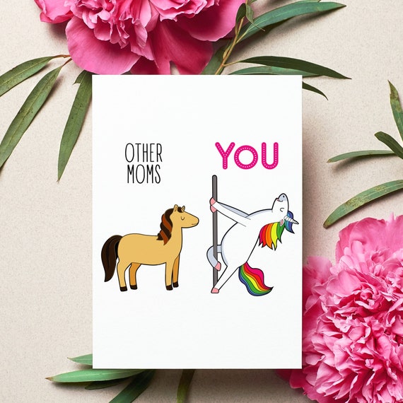 Mother Card Funny Mom Card Mom Gift Funny Mom Folding Card | Etsy