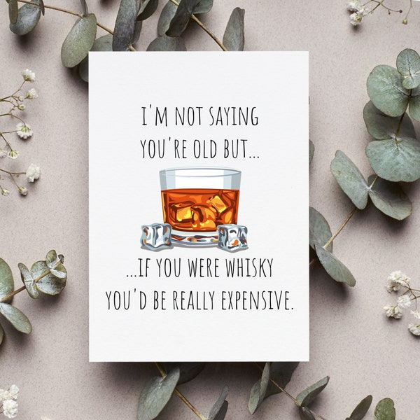40th Birthday Gift for Him, Husband 40th Birthday Card, Old Whisky Drinker Bday Card for Dad, Funny Forty Birthday for Men