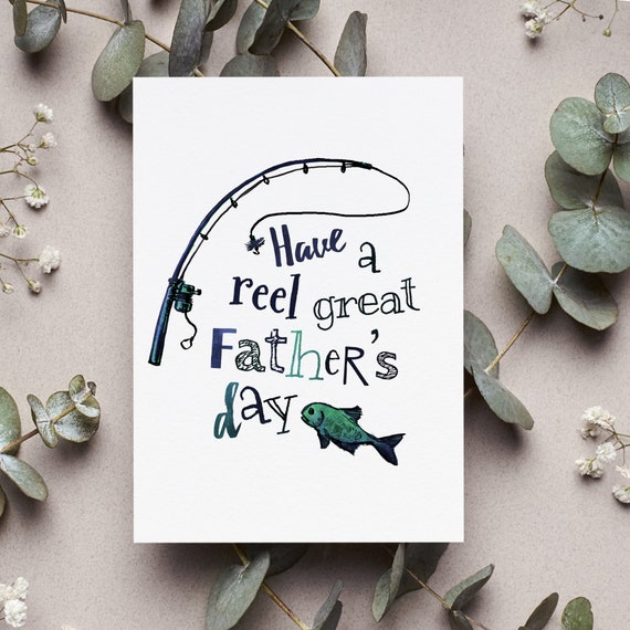 Dad Father's Day Card Funny Fishing Father's Day - Etsy