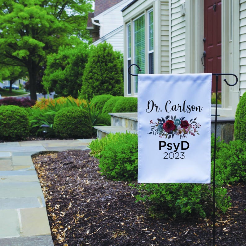 Psyd Graduation Personalized Psyd Graduation for Her Garden Flag, Psyd Graduate Women ...