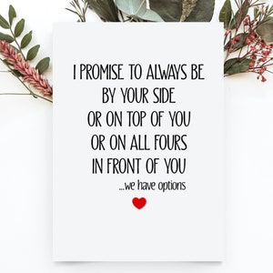 Naughty Anniversary Card, I Promise To Always Be By Your Side Card, Funny Card For Boyfriend, Funny Anniversary Gift, Funny Card for Him