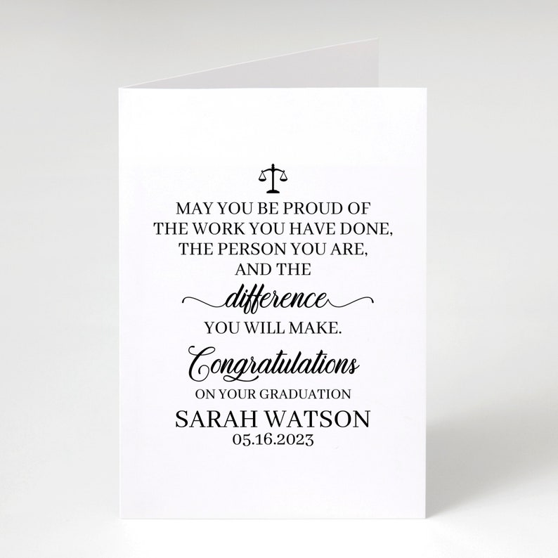 Law School Graduation Card For Daughter, Lawyer Graduation Gift, Personalized Gifts For Attorney, New Lawyer Graduation Gift For Women image 2
