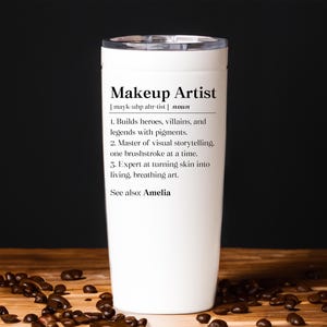 Personalized Movie Makeup Artist Definition Tumbler, Film Makeup Gift, Sfx Makeup Artist Travel Mug, Creative Makeup Artist Outdoor Cup