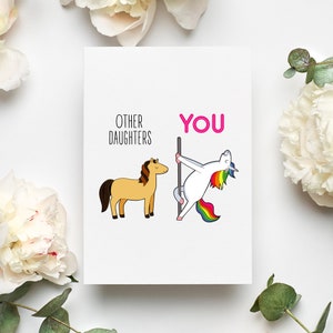 Daughter Greeting Card, Daughter Folding Card, Funny Daughter Card, Funny Daughter Gift, Daughter Birthday Card, From Mom Card