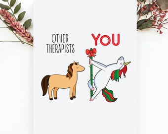 Therapist Christmas Card, Funny Therapist Christmas Gift, Therapist Holiday Cards, Secret Santa, Merry Christmas Therapist