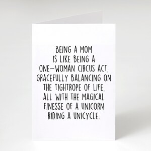 Being A Mom Card, Mom Appreciation Gift, Funny Mother's Day Greeting Card, Mom Birthday Folded Card, Being A Mom Gift image 5