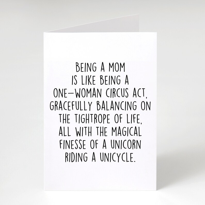 Being A Mom Card, Mom Appreciation Gift, Funny Mother's Day Greeting Card, Mom Birthday Folded Card, Being A Mom Gift image 5