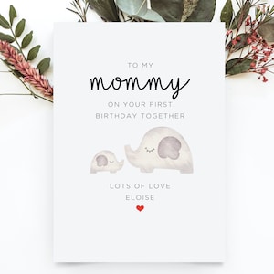 Personalized Happy 1st Birthday as Mom Card, Birthday Card For Mommy, Mommy Birthday Gift From Baby, New Mom Gift, Mommy Happy Birthday Card