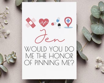 Personalized Pinning Ceremony Proposal Card, Custom Will You Pin Me Gift, Nurse Pinning Invitation Greeting Card