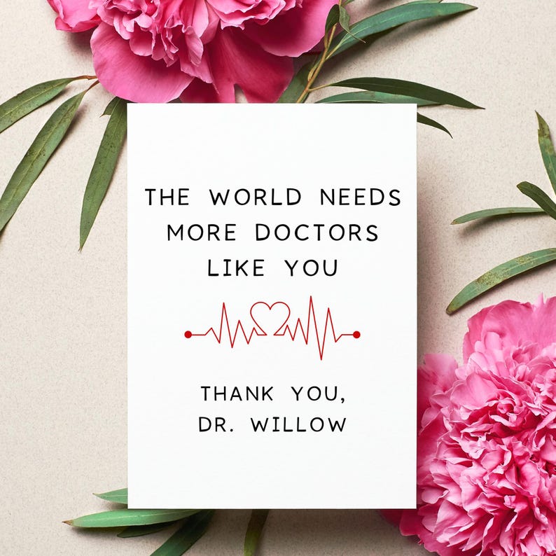 Personalized Thank You Doctor Card, Doctor Appreciation Gift, Medical Professional Greeting Card, Card For Doctor Best Friend, Dr Thank You image 2