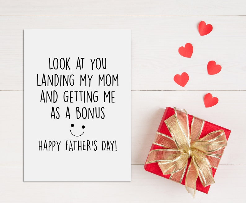 Stepdad Fathers Day Card, Funny Step Dad Happy Fathers Day Gift, Look at You Stepfather Gift From Bonus Son, Bonus Dad Card image 4