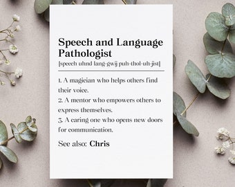 Personalized Slp Graduation Card, Custom Slp Gift, Speech And Language Pathologist Thank You Greeting Card, New Slp Folded Card