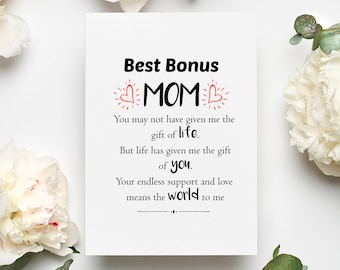 Sentimental Gift for Bonus Mother, Bonus Mom Birthday Present