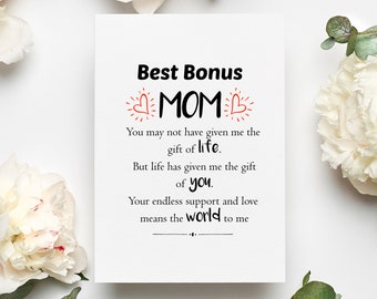 Sentimental Gift for Bonus Mother, Bonus Mom Birthday Present