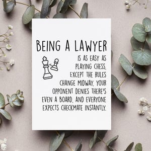 Funny Lawyer Graduation Card, Law School Graduate Gift, Law Firm Humor Greeting Card, Law Office Joke Folded Card, Lawyer Thank You Card