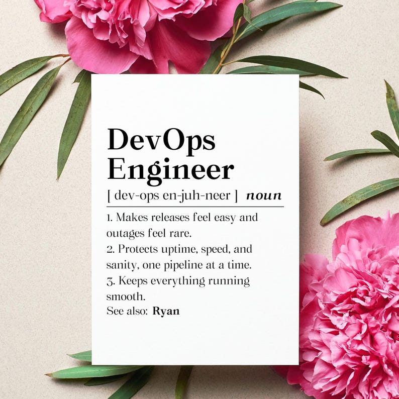 Personalized Devops Engineer Card, Devops Definition Gift, Devops Birthday Greeting Card, It Coworker Folded Card, Devops Definition Gift Bild 2