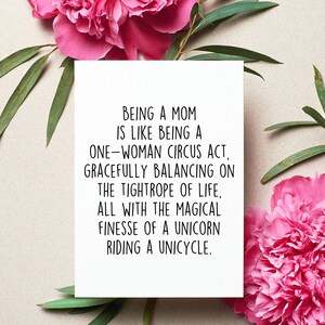 Being A Mom Card, Mom Appreciation Gift, Funny Mother's Day Greeting Card, Mom Birthday Folded Card, Being A Mom Gift image 2