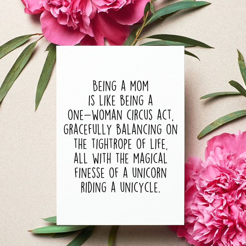 Being A Mom Card, Mom Appreciation Gift, Funny Mother's Day Greeting Card, Mom Birthday Folded Card, Being A Mom Gift image 2