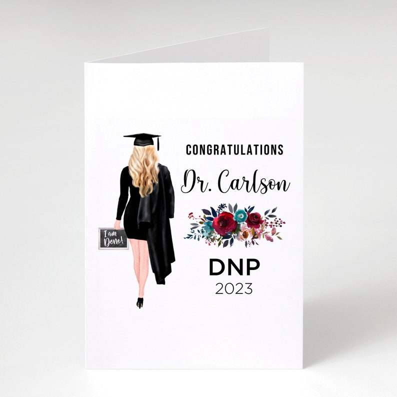 Personalized Doctor Of Nursing Practice Graduation For Her Card, Custom Doctor Of Nursing Graduate Congratulations For Women Gift image 7
