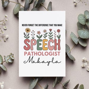 Personalized Slp Card, Speech Pathologist Appreciation Gift, Thank You Speech Therapist Greeting Card, Slp Week Folded Card, Slp Week Gift