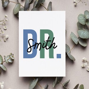 Medical School Grad Card, Dr Graduation Gift, Dr Name Graduate Greeting Card, Congratulations Doctor Folded Card, Resident Doctor Card