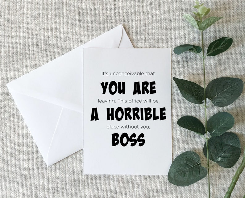Boss Leaving Gift for Man Farewell Cards for Boss Farewell Etsy
