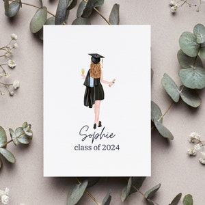 Personalized Graduation For Her Card, Highschool Graduation Gift, Class Of 2024 Student Greeting Card, Girl Senior Keepsake Folded Card