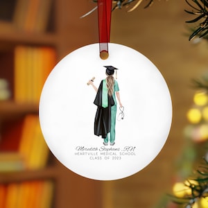 Nursing School Graduation Ornament, Personalized Nurse Graduate Gift, Nurse Graduation For Her Christmas Ornament, Custom Nurse Grad Gift