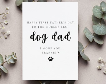 Personalized Dog Dad Happy Father's Day Card, Best Dog Dad Card, Dog Dad Father's Day Card, Dog Dad Gift, From Dog Card, Funny Dog Dad Card