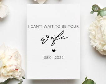 Personalized I Can't Wait To Be Your Wife Card, To My Husband Card, Wedding Day Card For Groom, I Can't Wait To Marry You, Wedding Card