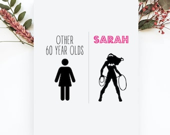 Personalized Sixty Birthday Card, 60th Birthday Card, 60 Year Old Birthday Woman Card, Funny 60th Card, 60th Gifts For Women Best Friend