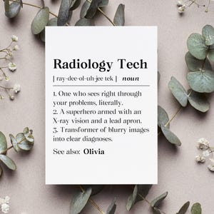 Personalized Radiology Technician Card, Custom Rad Tech Week Gift, Radiologist Team Greeting Card, Healthcare Professional Folded Card