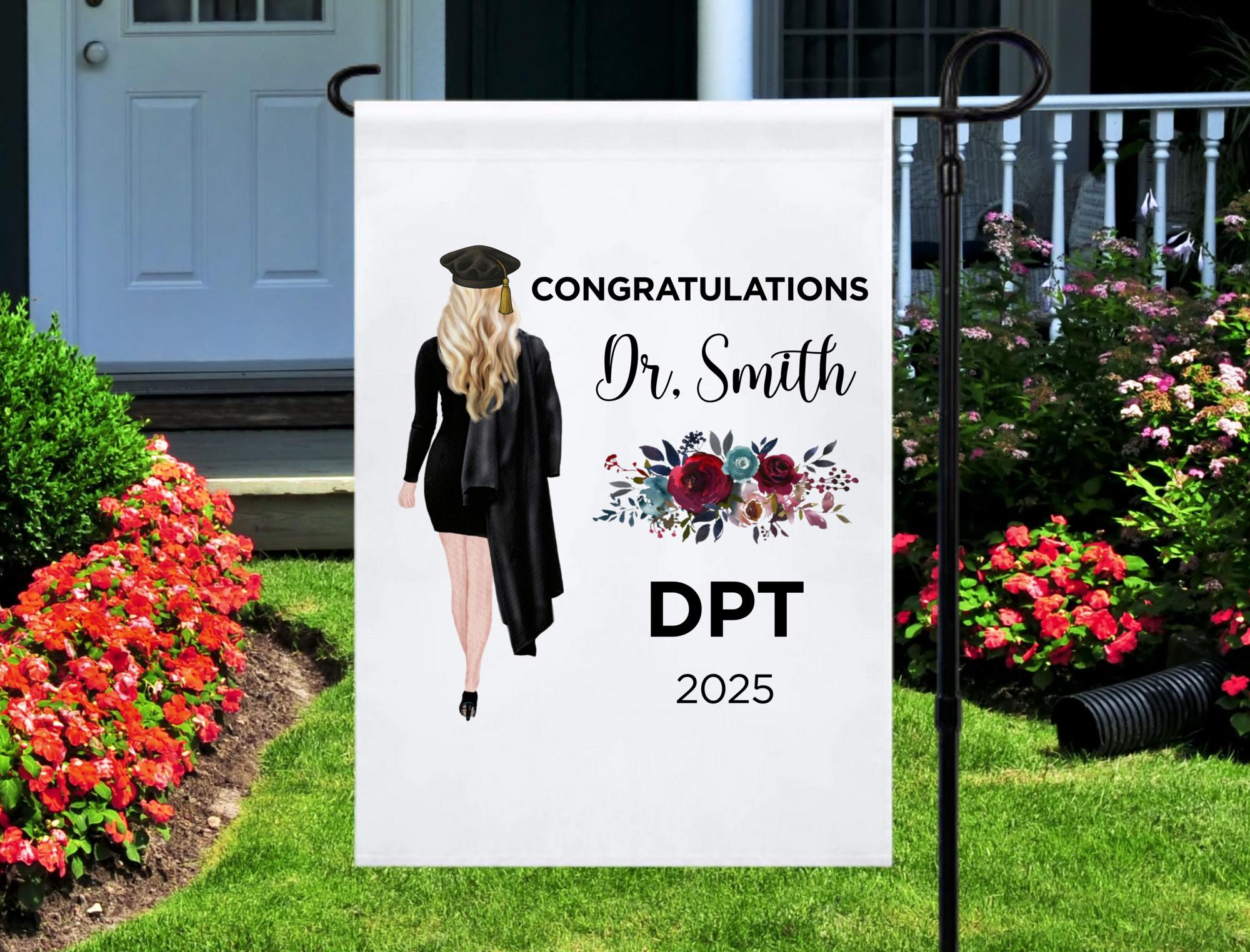 Personalized Doctor Of Physical Therapy Graduation Garden Flag, Custom Dpt Graduate Yard Gifts, Physical Therapist Graduation Outdoor Decor