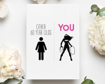 Sixty Birthday Card, 60th Birthday Greeting Card, 60 Year Old Birthday Woman Card, Funny 60th Card, 60th Gifts For Women Best Friend