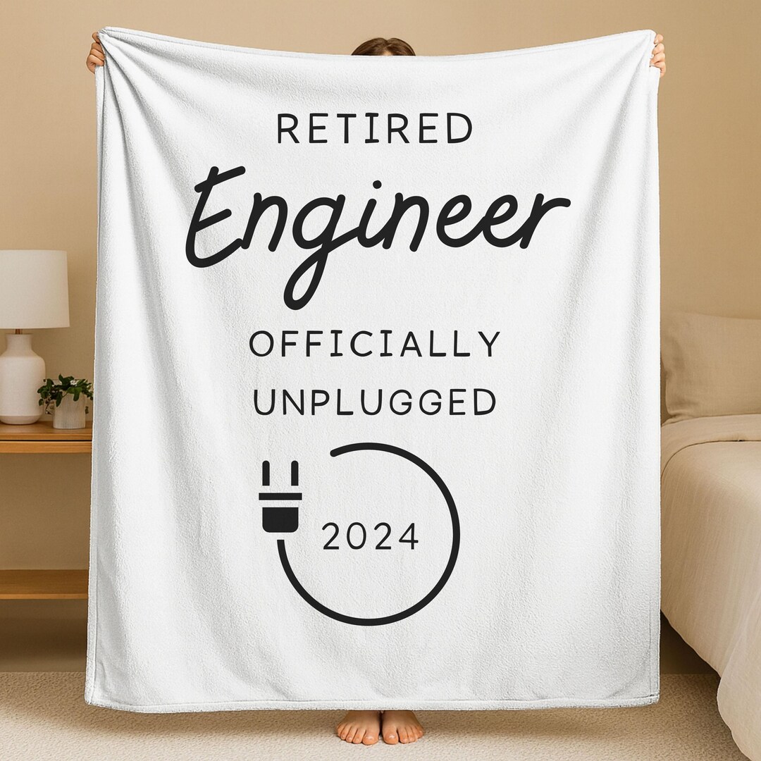 Engineering Retirement Sign Personalized Engineer Retirement Funny Fleece Blanket, Retired Engineer ...