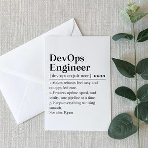 Personalized Devops Engineer Card, Devops Definition Gift, Devops Birthday Greeting Card, It Coworker Folded Card, Devops Definition Gift Bild 3