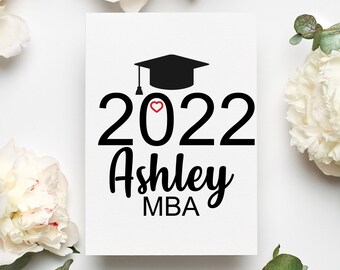 Personalized Mba Card, Mba Graduation For Her Gift, Mba Graduation Card, Daughter Graduation Greeting Card, Mba Graduation Gift